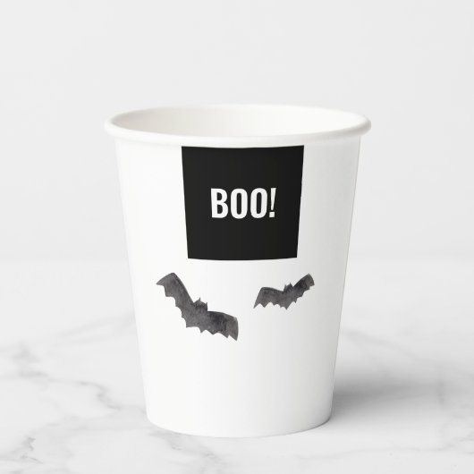 Gobelets En Papier C'est simple ! Halloween Bat noir et blanc (Verso)