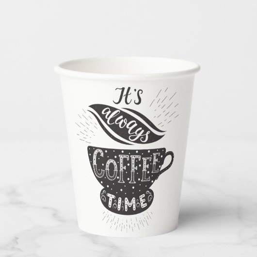 Gobelets En Papier C'est Toujours l'Heure du Café (Recto)
