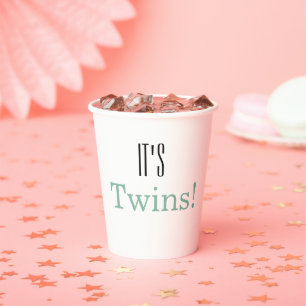 Gobelets En Papier C'est Twins ! Coupes de papier baby shower