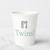 Gobelets En Papier C'est Twins ! Coupes de papier baby shower (Recto)