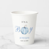 Gobelets En Papier C'est un Citrouille Baby shower garçon (Recto)