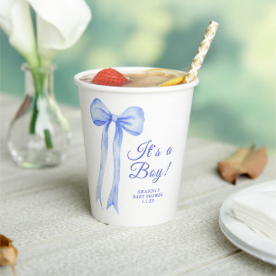 Gobelets En Papier C'est un garçon Baby shower