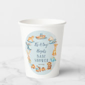 Gobelets En Papier C'est un garçon en bois | Baby shower de jouets en (Recto)