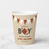 Gobelets En Papier C'est un garçon ! Football Thème Co-ed Baby shower (Verso)