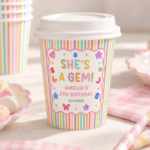 C'est une fête d'anniversaire de fille colorée Gem