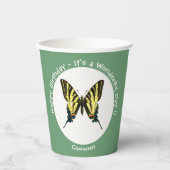 Gobelets En Papier C'est une fête d'anniversaire de papillon à queue (Recto)