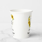 Gobelets En Papier C'est une fille ! Cadre tournesols Baby Shower (Droite)