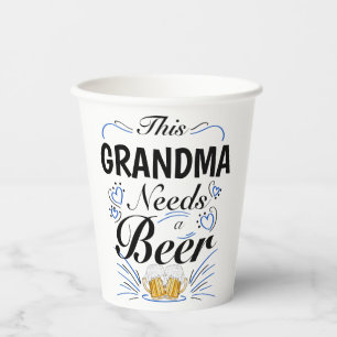 Gobelets En Papier Cette grand-mère a besoin d'une bière, Citation dr