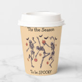 Gobelets En Papier Cette saison pour être Éffrayant - Skeletons dansa (Verso)