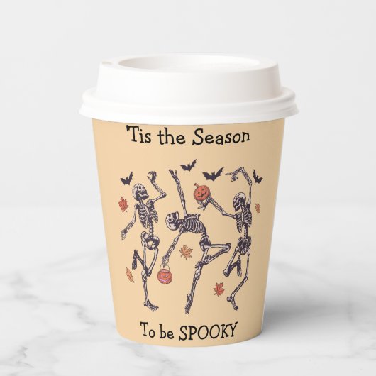 Gobelets En Papier Cette saison pour être Éffrayant - Skeletons dansa (Verso)