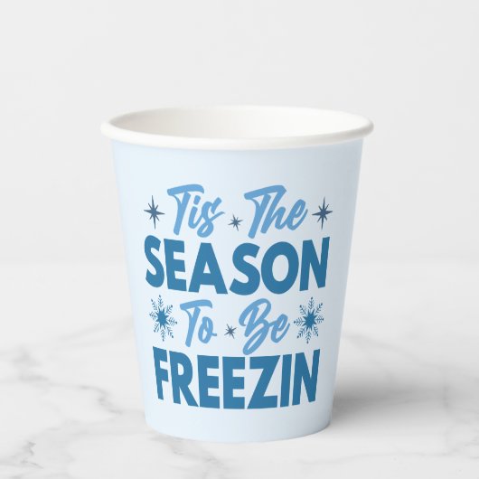 Gobelets En Papier Cette saison pour être Freezin - Hiver amusant (Recto)