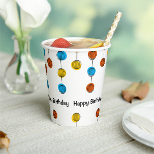 Gobelets En Papier Chaîne mondiale Bonne tasse de papier d'anniversai