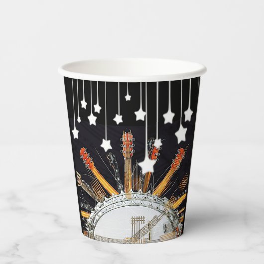 GOBELETS EN PAPIER CHAÎNES DE GUITARE AU SOLEIL (Verso)