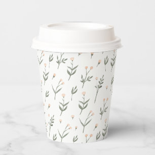 Gobelets En Papier Chalet Fleur sauvage Rose Blush Floral Delicate