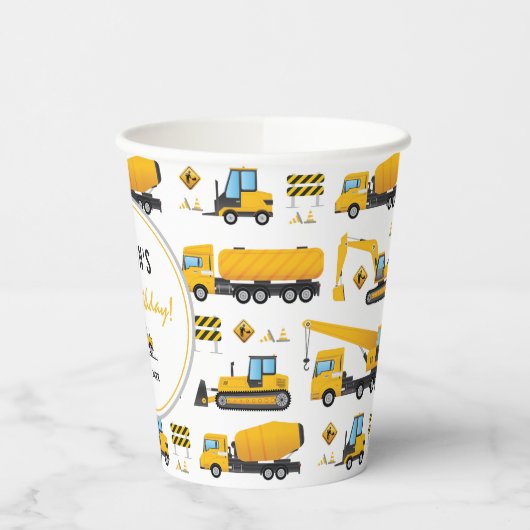 Gobelets En Papier Chaleureux Camion de vidange de construction Neutr (Gauche)