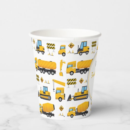 Gobelets En Papier Chaleureux Camion de vidange de construction Neutr (Droite)