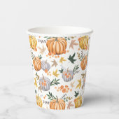 Gobelets En Papier Chaleureux Citrouille de récolte d'automne Thanksg (Verso)