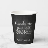 Gobelets En Papier Chalkboard High School Photo Graduation (Recto)