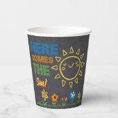 Gobelets En Papier Chalkboard Voici Le Baby shower Fils (Recto)