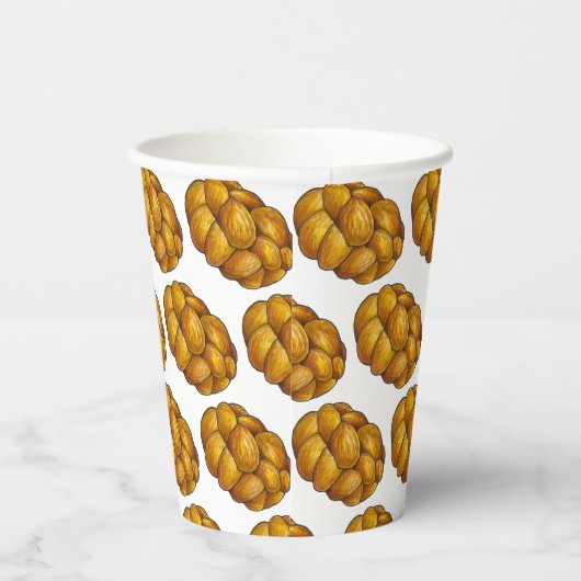 Gobelets En Papier Challah Braided Jewish Bakery Pain Loaf Hanoukka (Droite)