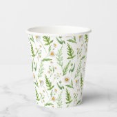 Gobelets En Papier Chamomile Fleur Botanique Rustique Motif (Verso)