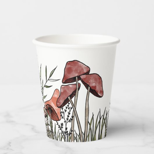 Gobelets En Papier Champ champignon (Recto)