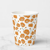 Gobelets En Papier Champ de pavots orange (Gauche)