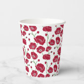 Gobelets En Papier Champ rouge de pavots (Verso)