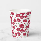 Gobelets En Papier Champ rouge de pavots (Gauche)