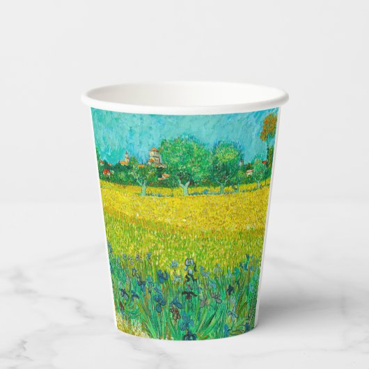 Gobelets En Papier Champ Van Gogh avec Irises près d'Arles (Verso)