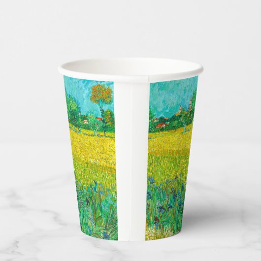 Gobelets En Papier Champ Van Gogh avec Irises près d'Arles (Droite)