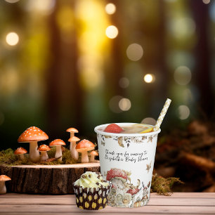 Gobelets En Papier Champignon d'automne   Baby shower forestier