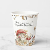 Gobelets En Papier Champignon d'automne | Baby shower forestier (Recto)