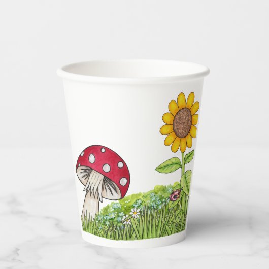 Gobelets En Papier Champignon, Tabouret, Léybug, Tasses à papier tour (Recto)