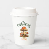 Gobelets En Papier Champignons amusants Rétro Réunion familiale (Recto)