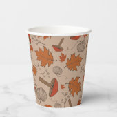 Gobelets En Papier Champignons d'automne (Verso)