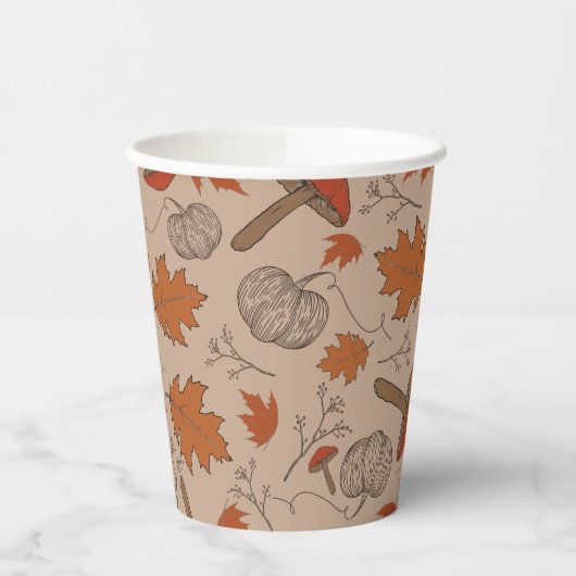 Gobelets En Papier Champignons d'automne (Gauche)