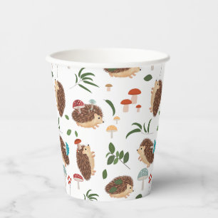 Gobelets En Papier Champignons de Hérisson Mignon Forêt Animaux de la