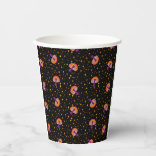 Gobelets En Papier Champignons magiques d'automne_noir