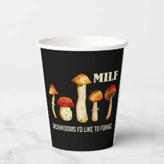 Gobelets En Papier Champignons Milfs J'Aimerais Fourrer, Champignons