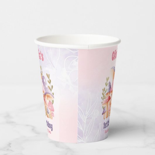 Gobelets En Papier Champignons violets roses Chute 1Er Coupes Papier (Droite)