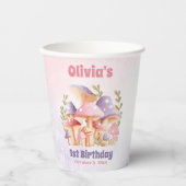 Gobelets En Papier Champignons violets roses Chute 1Er Coupes Papier (Recto)