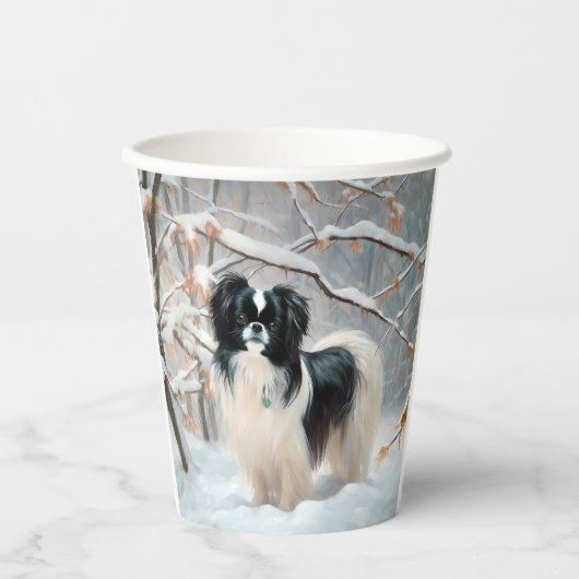 Gobelets En Papier Chanson Japonaise Laisser Neige Noël (Recto)