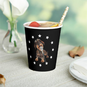 Gobelets En Papier Chanteur à poils durs Dachshund