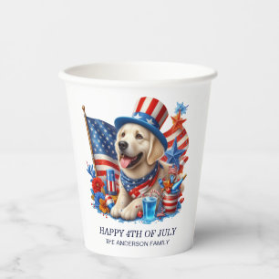 Gobelets En Papier Chapeau haut de forme patriotique chien rouge blan