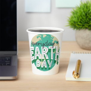Gobelets En Papier Chaque jour est Jour des terres Planète Nature