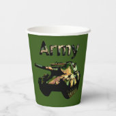 Gobelets En Papier Char d'armée en kaki vert, tasses de papeterie