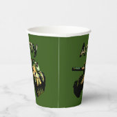 Gobelets En Papier Char d'armée en kaki vert, tasses de papeterie