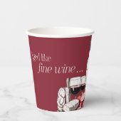 Gobelets En Papier Charcuterie et vin rouge 50e anniversaire (Recto)