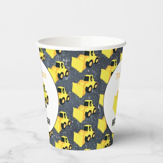 Gobelets En Papier Chargeur frontal Construction Camion Anniversaire (Gauche)